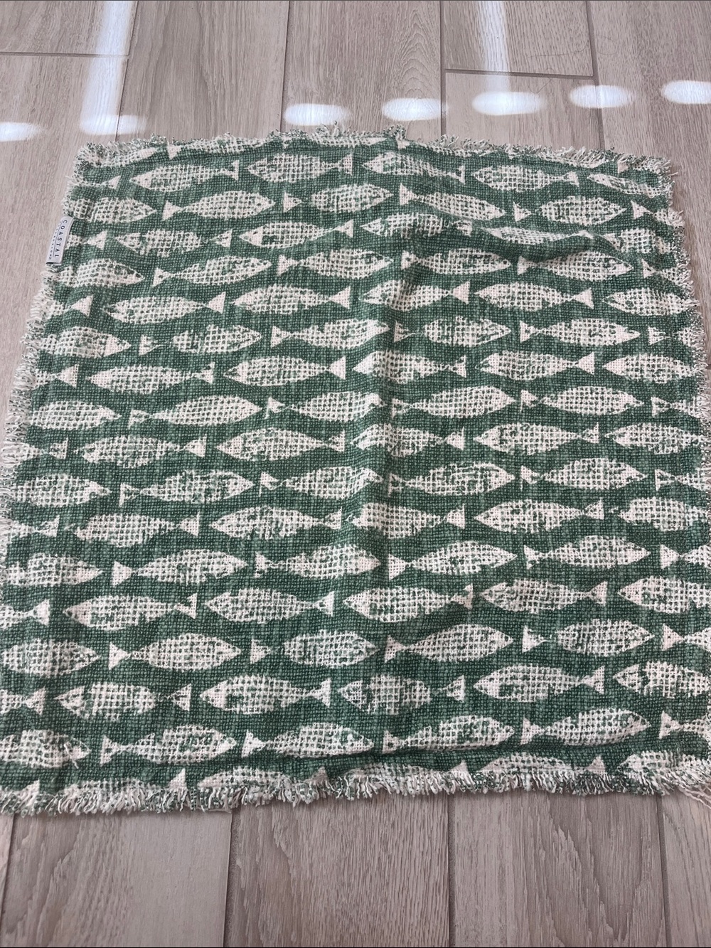 Coastal CollectionGreen Fish Pattern Decorative Accent Pillow Cover